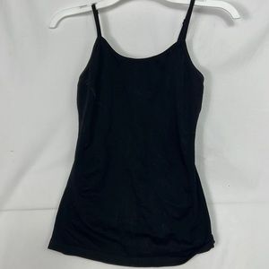 #0989 iTong Plain Black Stretchy Tank Top | Size: One Size